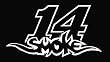 Smoke Tony Stewart 14 Nascar Vinyl Decal Sticker 6" White