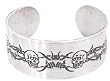Barbed Wire Skulls Pewter Cuff Bracelet