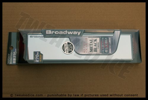 Broadway Mirror Metal Black Chrome 270mm Flat