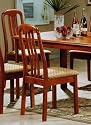 Set of 2 Vintage 80s Style Dark Oak Finish Wood Dining Chairs