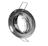 Produkt-Bild: Metall Einbaustrahler Rahmen rund schwenkbar Spot GU10 LED Halogen Chrom