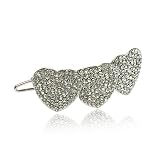 Crystal Studded Triple Heart Hair Accessory Clip Fashion
