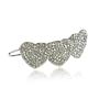 Crystal Studded Triple Heart Hair Accessory Clip Fashion