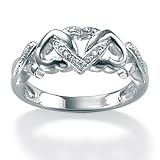 Diamond Accent Platinum Over Sterling Silver Ring