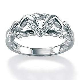 Diamond Accent Platinum Over Sterling Silver Ring: Jewelry