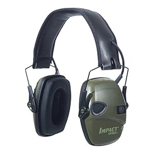 Howard Leight by Honeywell Impact Sport Sound Amplification Electronic Earmuff, Classic Green (R-01526)