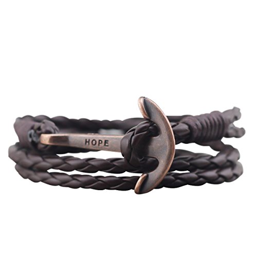 Leather Anchor Bracelet for Men and Women-Durable Leather Bangle-Unisex Fashion Jewelry