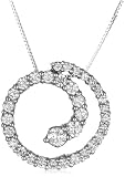 14k Choice of White or Yellow Gold Diamond Journey Circle Pendant (1 cttw, H-I Color, I1-I2 Clarity)