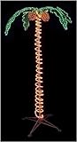 7' Deluxe Holographic Rope Lighted Palm Tree With Coconuts