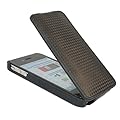 iTALKonline PREMIUM PELLE NERO Clip On Flip Case / Cover / Custodia di Apple iPhone 4 4S (2011) (4G, HD)