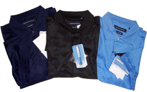 Holiday Gift Three Pack Assorted Colors Coolmax Hathaway Men’s Golf Polo Shirt