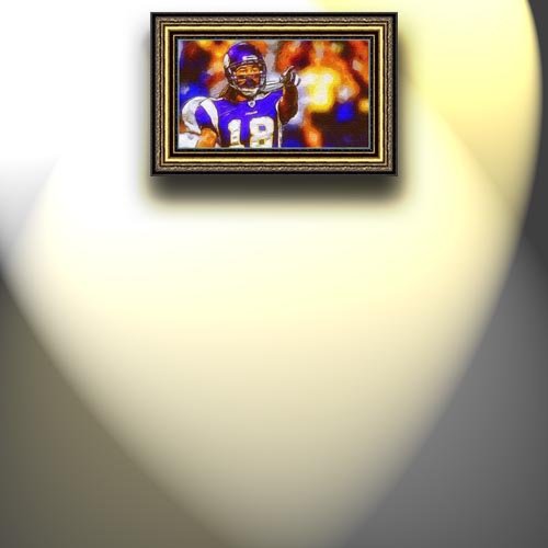 Completely Handpainted American Football Sport Painting, Custom Order FL7729, Oil on Canvas, with Option to Paint Jerry, Brett & Co. from Any Other Favorite Photograph or Picture, Unframed, Size 20'' x 35