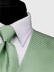 Tuxedo Vest and Windsor Band Tie - "Palermo" Mint Diamond Grid Pattern
