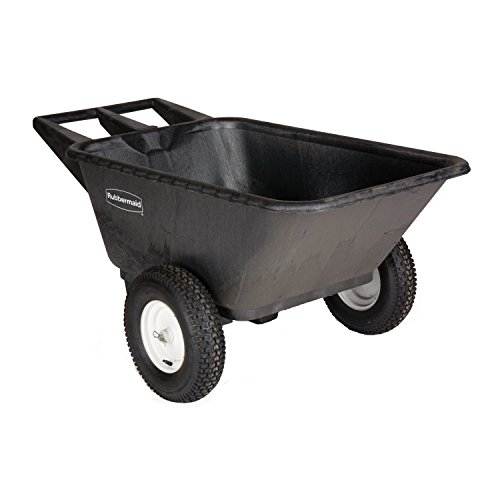 Rubbermaid Commercial Big Wheel Cart, 7.5 Cu. Ft., Black, FG564000BLA Home Garden Lawn Garden