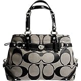 AUTHENTIC COACH SIGNATURE PATENT LARGE CARLY CARRYALL (BW/Black)