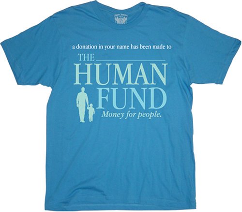 Seinfeld Human Fund Money For People Mens T-Shirt Tee Blue