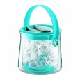 Bodum Cool Ice Bucket with Tongs Double Wall Insulated Glass, 1.5 l, 51-Ounce, Blue