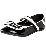 Funtasma by Pleaser Women's Maid-17 Flat,Black/White Patent,7 M US