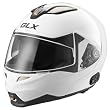 GLX DOT Bluetooth Full Face Modular Flip Up Motorcycle Helmet White Medium