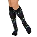 Xhilaration&reg; Junior Knee High Socks - 2 Pack - Black & Multi Polka Dot/Dark Gray With Light Gray Top And Toe - One Size