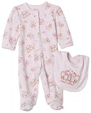 Little Me Best friends footie with bib, Pink