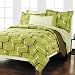 Contemporary Green and Brown Geometric Chain Links Comforter Set Contemporary Green and Brown Geometric Chain Links Comforter Set