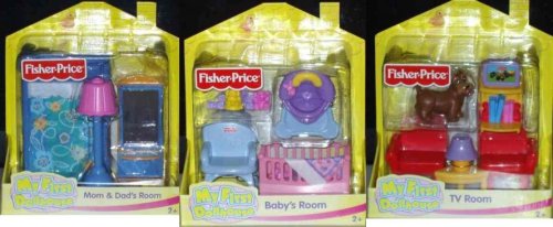 NEW MY FIRST DOLLHOUSE 3 ROOMS BABY TV MOM DAD