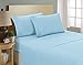 Clara Clark Premier 1800 Series 4pc Bed Sheet Set - Queen, Aqua Light Blue, Hypoallergenic, Deep Pocket