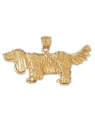 Dazzlers Solid 14k Gold Spaniel Dog Charm Pendant Available in three colors from jewelsberry (weights: 2.3 grams only)