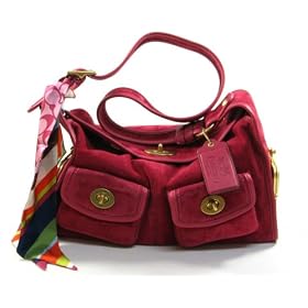 AUTHENTIC COACH SUEDE HAVERSACK SHOULDER/CROSSBODY BAG & SCARF SET