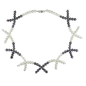 5.5-6.5mm Cultured Freshwater Multi-Color Pearl Necklace in Sterling Silver