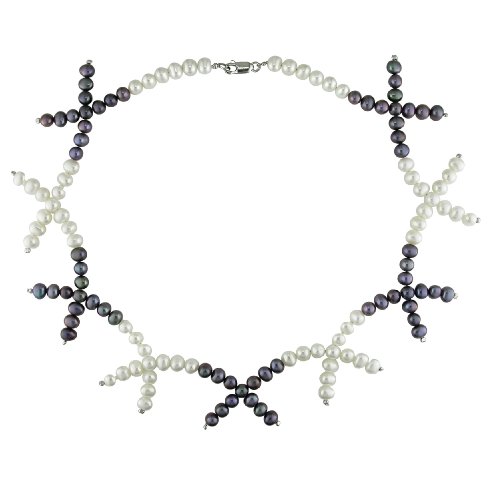 5.5-6.5mm Cultured Freshwater Multi-Color Pearl Necklace in Sterling Silver
