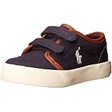 New Ralph Lauren Polo Toddler Kids Ethan Low EZ Navy Blue Canvas Shoes feat Velcro Strap Closure