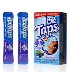 Ice Taps Soothing Sore Throat Relief Mints Blueberry Blast - 12 per Pack from Solstice Medicine Company