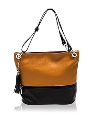 Anna Luchini Bolso asa al hombro Tote (Marrón / Negro)