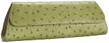 Jalda Ostrich-Embossed Original Clutch,Green,one size
