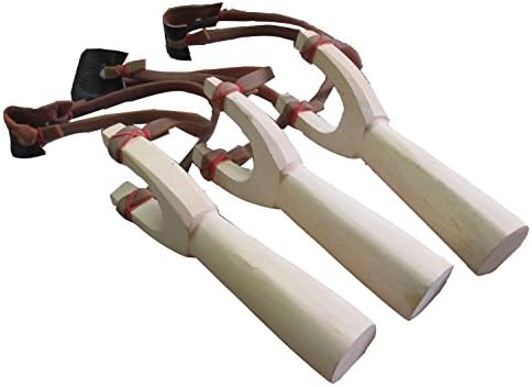Set For 3 Catapult Shot Sling Kit By Thai Style Handmade Wooden Unique Classic : Hunting Slingshots Outdoor Sports