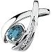 14K White Gold Aquamarine & Diamond Pendant