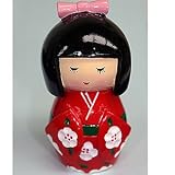 Japanese Doll Money Box - Red
