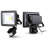 卓仕朗 人感センサー付・防雨形LED投光器 20W 投光器 1600-1800LM 広角 防水 作業灯 広角照射120°電球色 2個