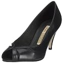 Buffalo 6823-347 Damen Peep Toe Glattleder, schwarz (black)