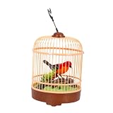 Electronic Voice Couple Birds with Birdcage