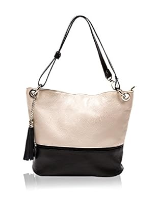 Anna Luchini Bolso asa al hombro Tote (Beige / Negro)