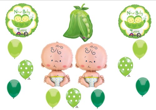 NEW Two Peas in a Pod Twin Baby shower Balloon Decorating Kit Supplies