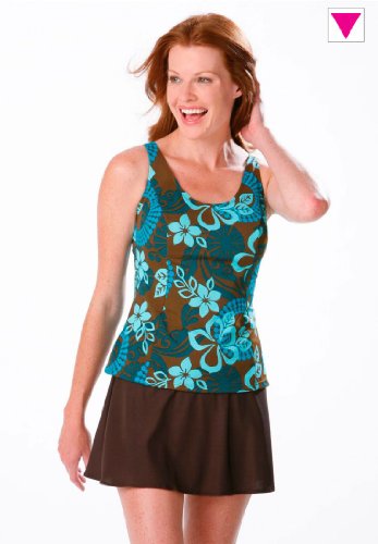 Print swim tankini top product image