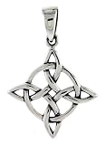 Sterling Silver Celtic Knot Pendant 13/16 (21mm) With a thin 18 Silver Box Chain