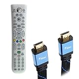 GTMax Media DVD Remote Control + 6FT Gold Plated HDMI WITH ETHERNET Flat Cable(Blue Nylon) M/M for M