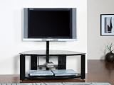 2-Shelf Corner Flat Panel TV Stand with Post & Bracket