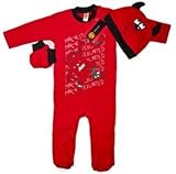 Ready Steady Bed Manchester United 3 Piece Set Includes Sleepsuit 3D Devil Hat and Mitten 12 to 18 Months