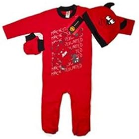Ready Steady Bed Manchester United 3 Piece Set Includes Sleepsuit 3D Devil Hat and Mitten 18 to 23 Months